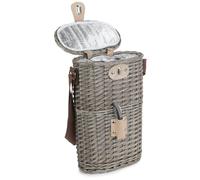 Red Hamper 2 Bottle Willow Insulated Bottle Carrier - Small