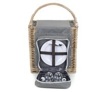 Red Hamper 2 Person Chiller Wicker Beach Picnic Basket - 2 Person