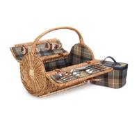 Red Hamper 2 Person Ravenstor Barrel Fitted Wicker Picnic Basket in Blue Red Hamper Blue 2 Person