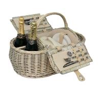 Boat Shaped Fitted Picnic Basket - Cream / 46197l