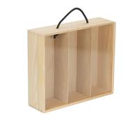 Red Hamper 3 Beer Bottle Pinewood Carry Case with Acrylic Lid in Light Brown Red Hamper Light Brown