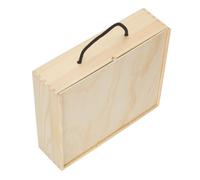 Red Hamper 3 Beer Bottle Pinewood Carry Case with Solid Lid in Light Brown Red Hamper Light Brown