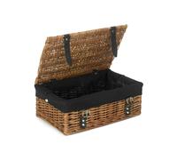 Red Hamper 35cm Double Steamed Willow Wicker Picnic Basket - Black