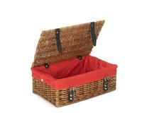 Wicker Double Steamed Unlined 35cm Empty Hamper Basket Red Hamper Red One Size