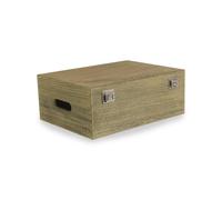 Red Hamper 35cm Oak Effect Wooden Box in Brown Red Hamper Brown