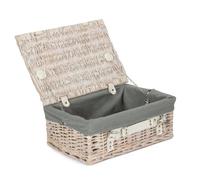Red Hamper 35cm White Picnic Basket with Grey Lining Red Hamper Grey