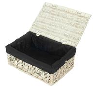 Red Hamper 35cm Whitewash Willow Wicker Picnic Basket - Black