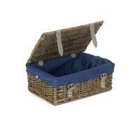 Red Hamper 36cm Antique Wash Willow Wicker Picnic Basket - Blue