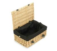 Red Hamper 36cm Buff Wicker Empty Picnic Basket - Black