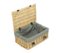 Red Hamper 36cm Buff Wicker Empty Picnic Basket - Grey