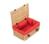 Red Hamper 36cm Buff Wicker Empty Picnic Basket in Red Red Hamper Red