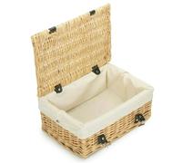 Red Hamper 36cm Buff Wicker Empty Picnic Basket - White