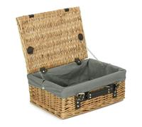 Red Hamper 36cm Buff Willow Wicker Picnic Basket - Grey