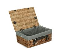 Red Hamper 36cm Double Steamed Willow Wicker Picnic Basket - Grey