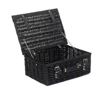 Red Hamper 36cm Empty Black Willow Picnic Basket With Cotton Lining - Unlined Black