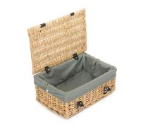Red Hamper 36cm Buff Wicker Empty Picnic Basket - Grey - Wicker - 1