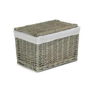 Red Hamper 36cm Grey Wash Finish Storage Wicker Hamper Basket