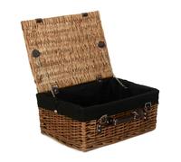 Red Hamper 40cm Double Steamed Wicker Picnic Basket - Black
