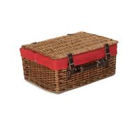 Red Hamper 40cm Double Steamed Wicker Picnic Basket - Red - Wicker - 1