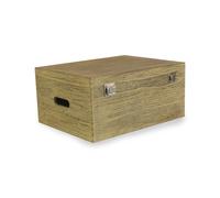 Red Hamper 40cm Oak Effect Wooden Box in Brown Red Hamper Brown