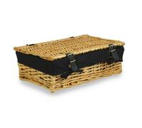 Red Hamper 40cm Split Willow Wicker Rectangular Gift Basket - Black