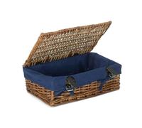 Red Hamper 40cm Split Willow Wicker Rectangular Gift Basket - Blue