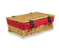 Red Hamper 40cm Split Willow Wicker Rectangular Gift Basket - Red