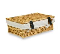 Red Hamper 40cm Split Willow Wicker Rectangular Gift Basket - White