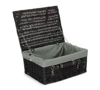 Red Hamper 41cm Empty Black Willow Picnic Basket With Grey Lining Red Hamper Black