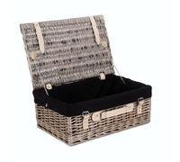 Red Hamper 45cm Antique Wash Hamper with Cotton Lining in Black Red Hamper Black