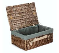 Red Hamper 45cm Antique Wash Hamper with Cotton Lining in Grey Red Hamper Grey