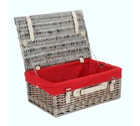 Red Hamper 45cm Antique Wash Hamper with Cotton Lining in Red Red Hamper Red