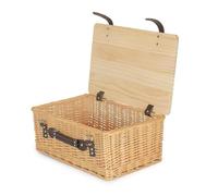 Red Hamper 46cm Buff Willow Empty Picnic Basket with Pinewood Lid