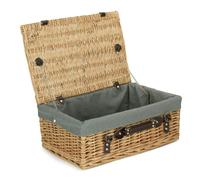 Red Hamper 46cm Buff Willow Wicker Picnic Basket - Grey