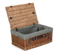 Red Hamper 46cm Double Steamed Picnic Basket with Grey Lining Red Hamper Grey