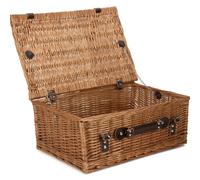 Red Hamper 46cm Double Steamed Willow Wicker Picnic Basket - Brown - Wicker - 1
