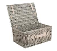 Red Hamper 51cm Antique Wash Wicker Picnic Basket with Cotton Lining - Antique Wash - Wicker - 1