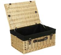 Red Hamper 51cm Buff Willow Wicker Picnic Basket - Black - Wicker - 1