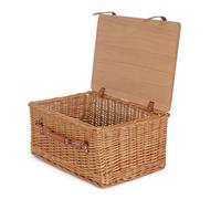 Red Hamper 51Cm Double Steamed Empty Picnic Basket With Pinewood Lid