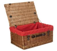 Red Hamper 51cm Double Steamed Willow Wicker Picnic Basket - Red - Wicker - 1