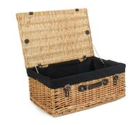 Red Hamper 55cm Buff Willow Wicker Picnic Basket - Black
