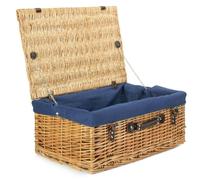 Red Hamper 55cm Buff Willow Wicker Picnic Basket - Blue