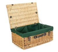 Red Hamper 55cm Buff Willow Wicker Picnic Basket - Green
