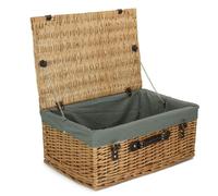 Red Hamper 55cm Buff Willow Wicker Picnic Basket - Grey