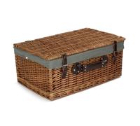 Red Hamper 55cm Double Steamed Hamper with Grey Sage Lining in Brown Red Hamper Brown