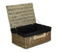 Red Hamper 56cm Antique Wash Willow Picnic Wicker Basket - Black