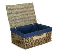 Red Hamper 56cm Antique Wash Willow Picnic Wicker Basket - Blue