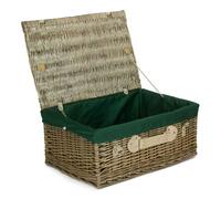 Red Hamper 56cm Antique Wash Willow Picnic Wicker Basket - Green