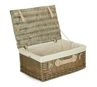 Red Hamper 56cm Antique Wash Willow Picnic Wicker Basket - White