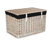 Red Hamper 60cm White Wash Chest Picnic Basket with Black Cotton Lining Red Hamper White